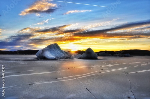 iced lake of a glacier in Iceland