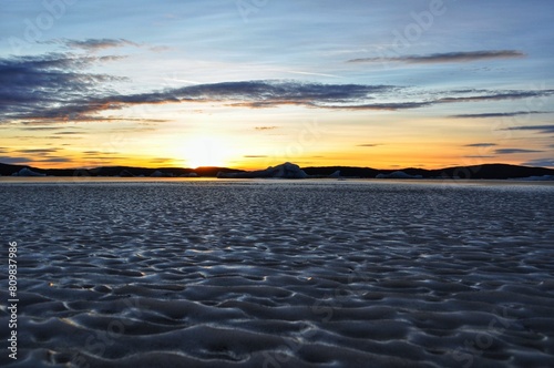 Glacier Desert in Iceland. Frozen Winter