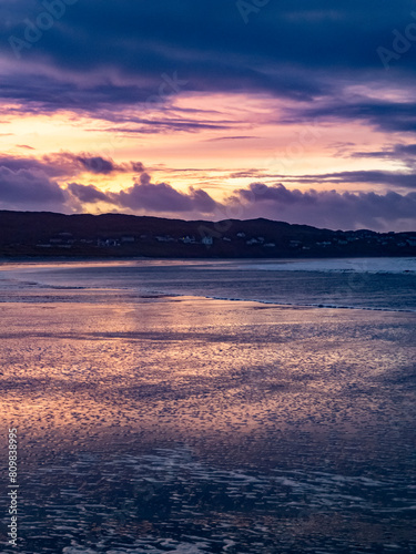 Beautiful sunset at Portnoo Narin beach in County Donegal - Ireland