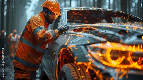 An automotive engineer conducting crash tests on vehicle prototypes to ensure occupant safety in real-world scenarios