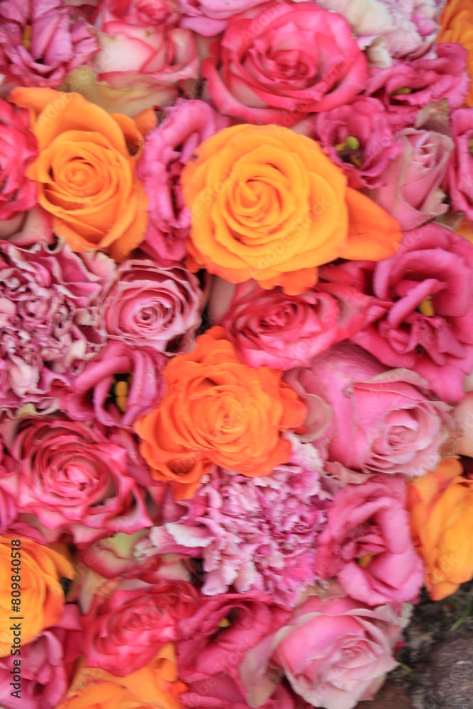 Fototapeta premium Pink Orange wedding flowers
