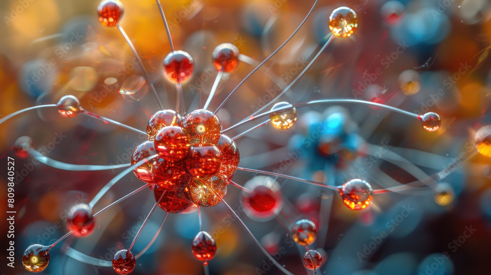 abstract background featuring atom or molecule structures, evoking the intricate design of the building blocks of life. abstract background featuring atom or molecule structures, evoking the intricate design of the building blocks of life.