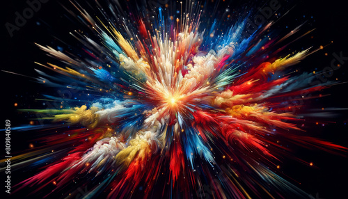 Colorful Fireworks Explosion in Vivid Sparks 