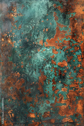 A textured surface with a blend of rust and green, mimicking aged copper for a vintage appeal