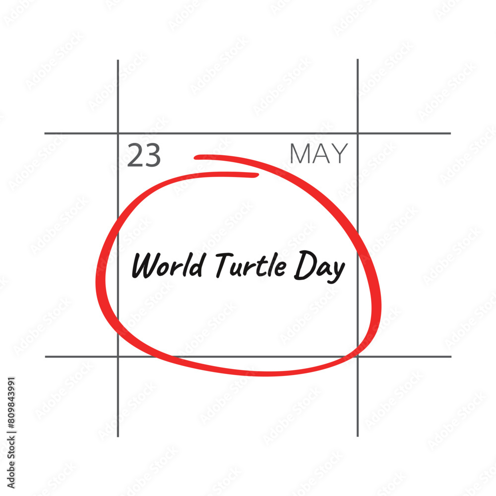 Obraz premium World Turtle Day, 23 may - calendar date.