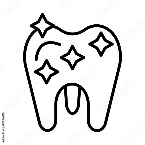 Tooth whitening line icon