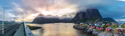 Panorama blick auf Hamnøy auf den Lofoteniseln in Norwegen