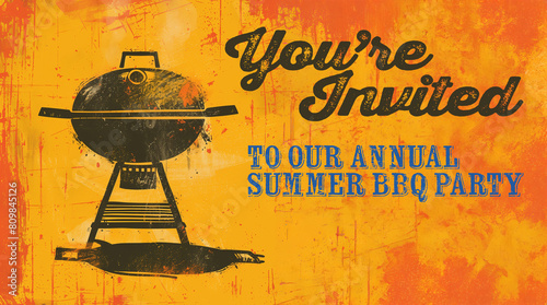  invite to an annual summer bbq party, festive, food, bbq, bar-b-q, cooking, summer time