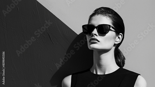 A modern woman with a fierce spirit potrayed with sunglasess photo