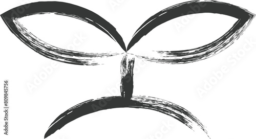 ビジネス関連の筆書き単品イラスト　新芽