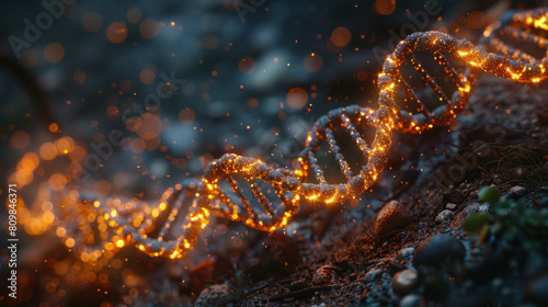 Scientific endeavors with a template featuring the iconic double helix of DNA molecules, symbolizing the boundless potential of genetic exploration and the mysteries of life itself.