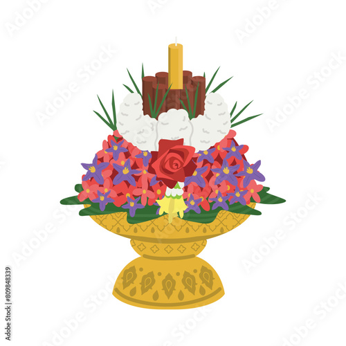 Flower tray for Teacher’s day vector