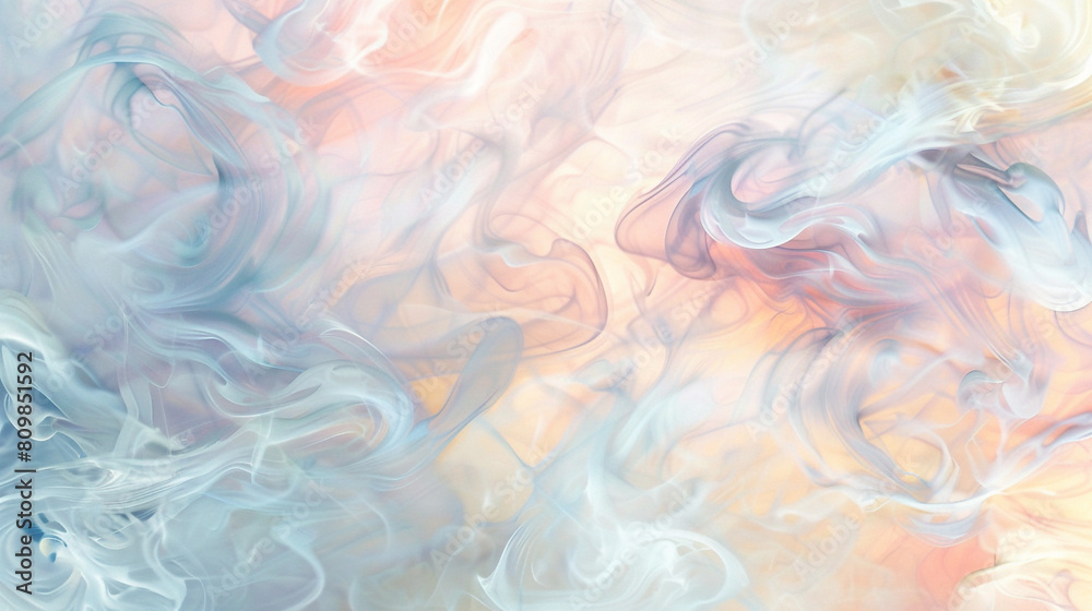 Smoke swirling in a pattern that resembles the swirling brush strokes of an impressionist painting, in a blend of pastel colors.