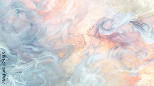 Smoke swirling in a pattern that resembles the swirling brush strokes of an impressionist painting  in a blend of pastel colors.
