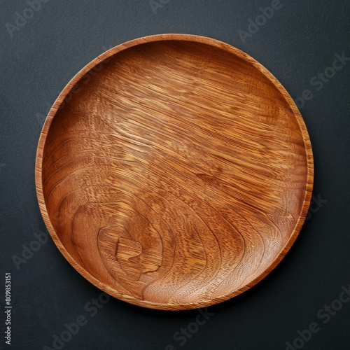 Round wood panel with realistic details, featuring a simple wood pattern. AI generative technology enhances natural textures. photo