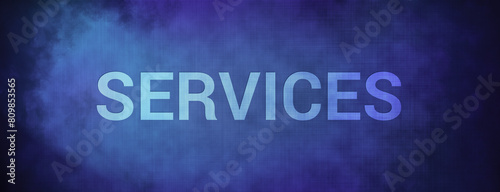 Services isolated on fabric blue banner background abstract