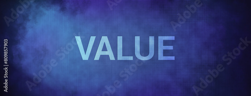 Values isolated on fabric blue banner background abstract