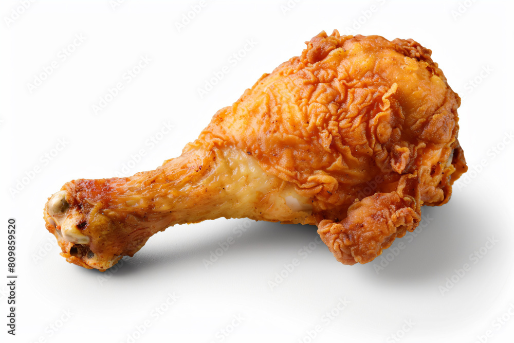 a chicken leg is shown on a white surface a chicken leg is shown on a white surface