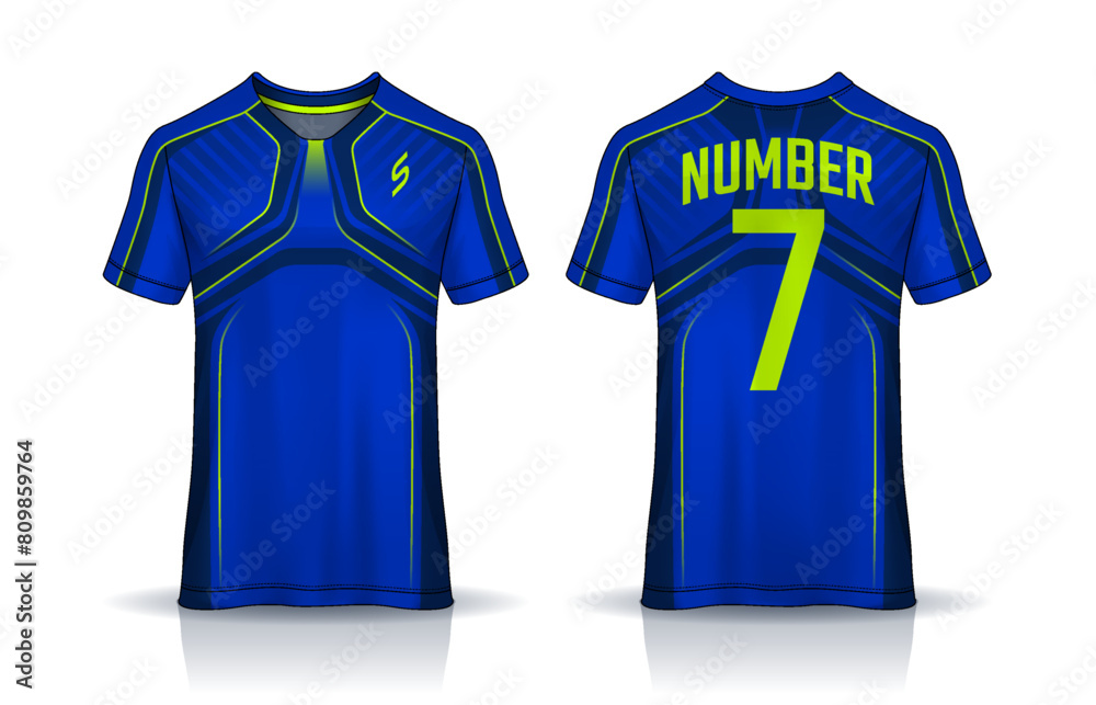t-shirt sport design template, Soccer jersey mockup for football club. uniform front and back view. t-shirt sport design template, Soccer jersey mockup for football club. uniform front and back view.