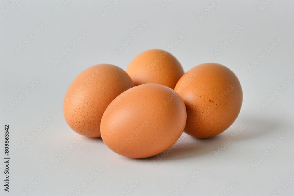four eggs are sitting on a white surface four eggs are sitting on a white surface