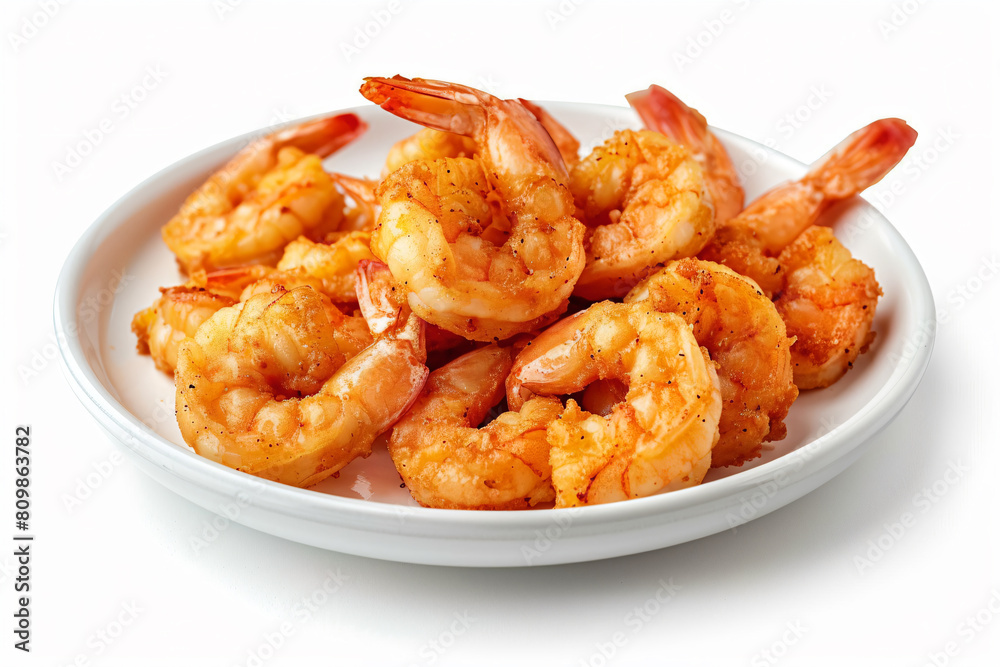 a white bowl filled with shrimp on top of a white table a white bowl filled with shrimp on top of a white table