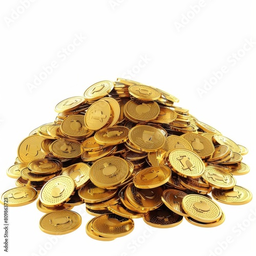 gold coins isolated on white