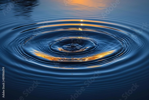 A single drop of water creates ripples in a still pond, disturbing the peace and tranquility of the water's surface