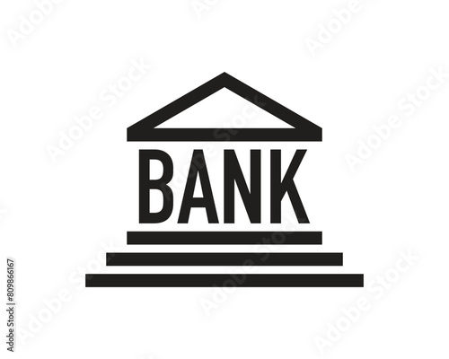 Bank icon, bank logo, financial transactions. Isolated on a white background.