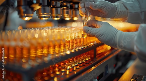 Scientist Handling Samples in Pharmaceutical Lab
