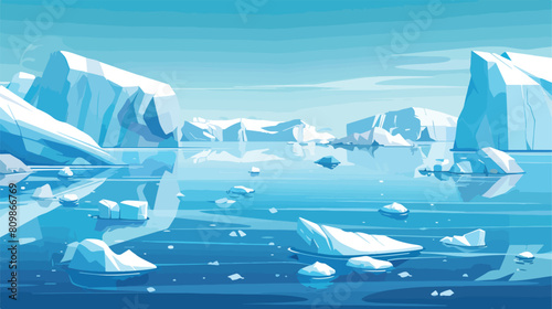 Seamless horizontal background with Arctic glaciers f