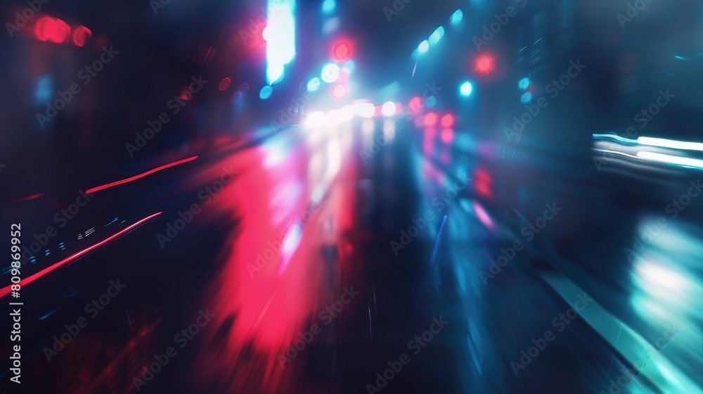 abstract background blur bokeh light street at night time with speed motion perspective, blurred thrilled, Generative Ai abstract background blur bokeh light street at night time with speed motion perspective, blurred thrilled, Generative Ai
