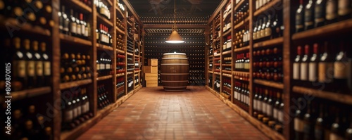 the wine cellar, many bottles, collection