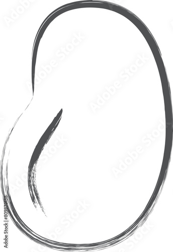 野菜筆書き単品イラスト　えんどう豆