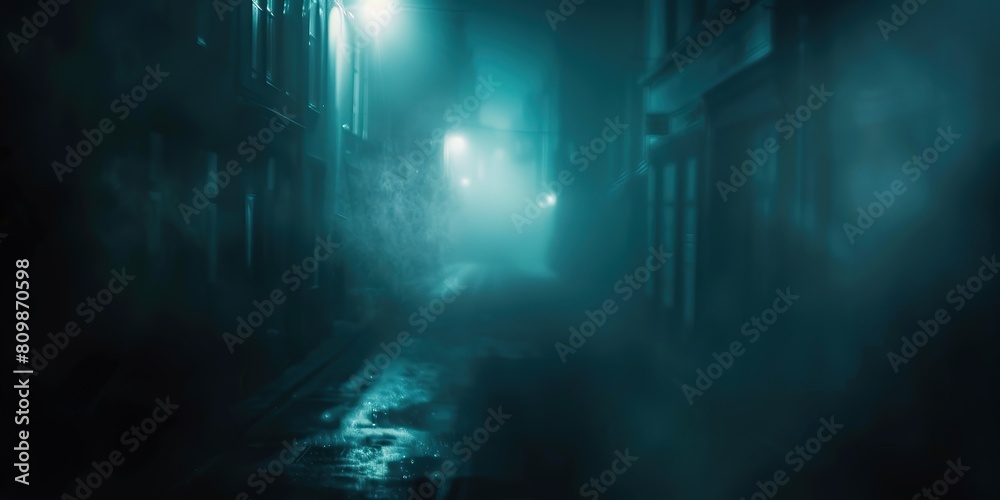 abstract background blur silhouette shadow of a man walking with bokeh light street at night time with speed motion perspective, blurred thrilled, Generative Ai