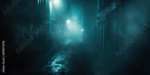 abstract background blur silhouette shadow of a man walking with bokeh light street at night time with speed motion perspective  blurred thrilled  Generative Ai