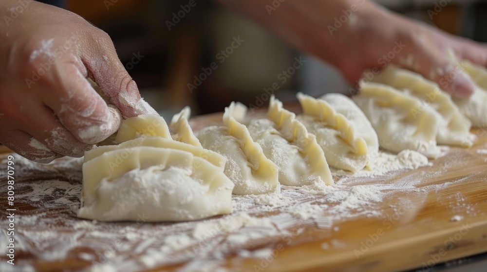 The process of making dumplings The process of making dumplings