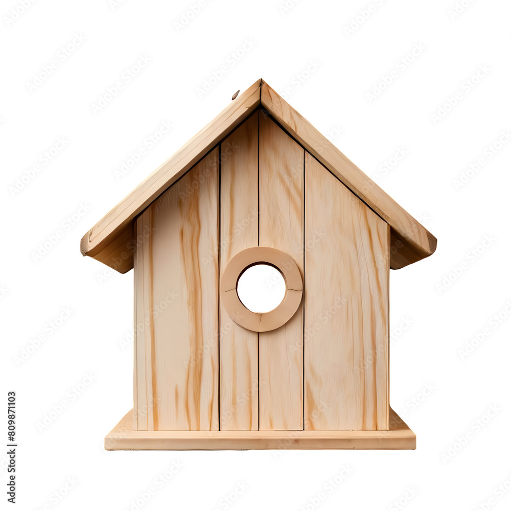 Wooden birdhouse isolated on transparent background generative ai, cut out, or clipping path. Wooden birdhouse isolated on transparent background generative ai, cut out, or clipping path.