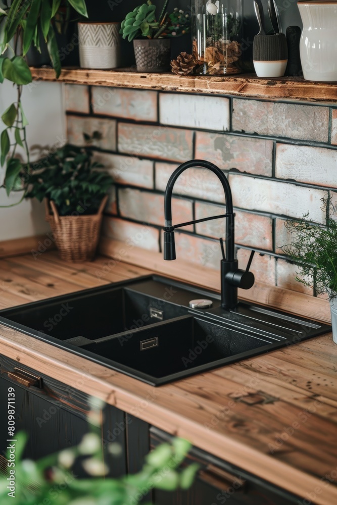 Kitchen set with sink in minimalism style Kitchen set with sink in minimalism style