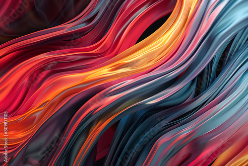 Bright abstract smooth lines. Colored background.