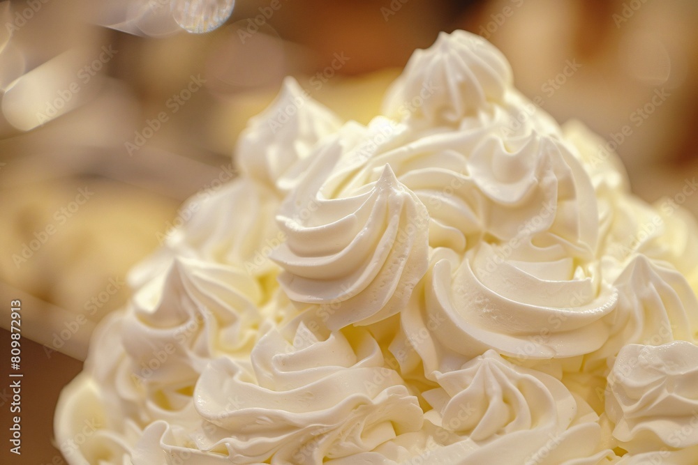Indulge in the fluffy delight of whipped cream, its creamy texture and light aroma enchanting