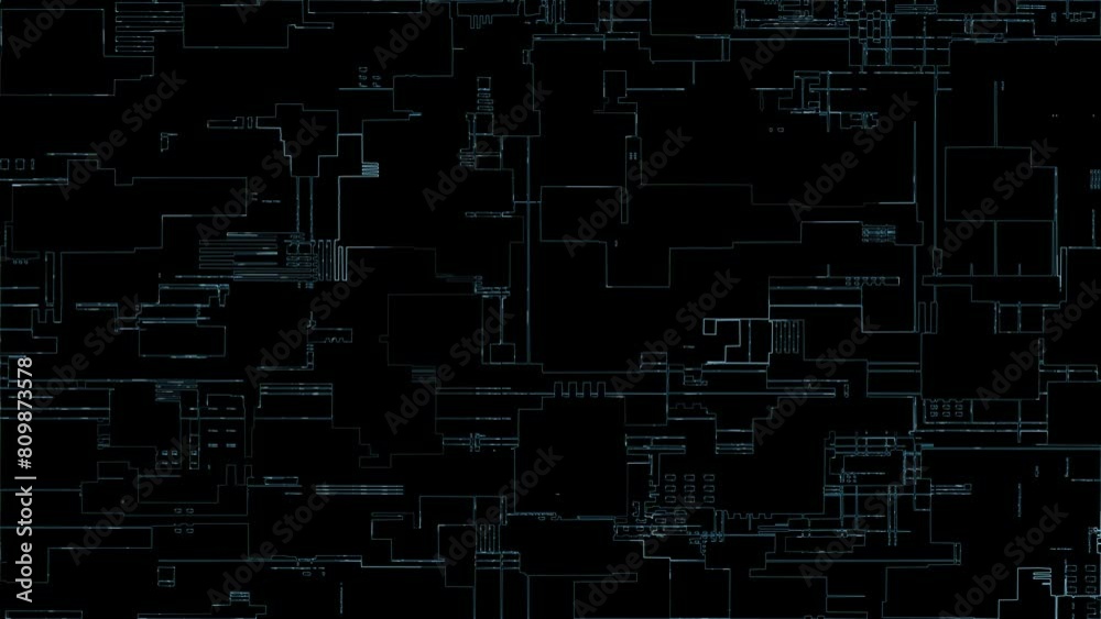 Abstract digital background. Futuristic abstract defocus data matrix. Big data visualization. Futuristic science background made of dots. 4k animation