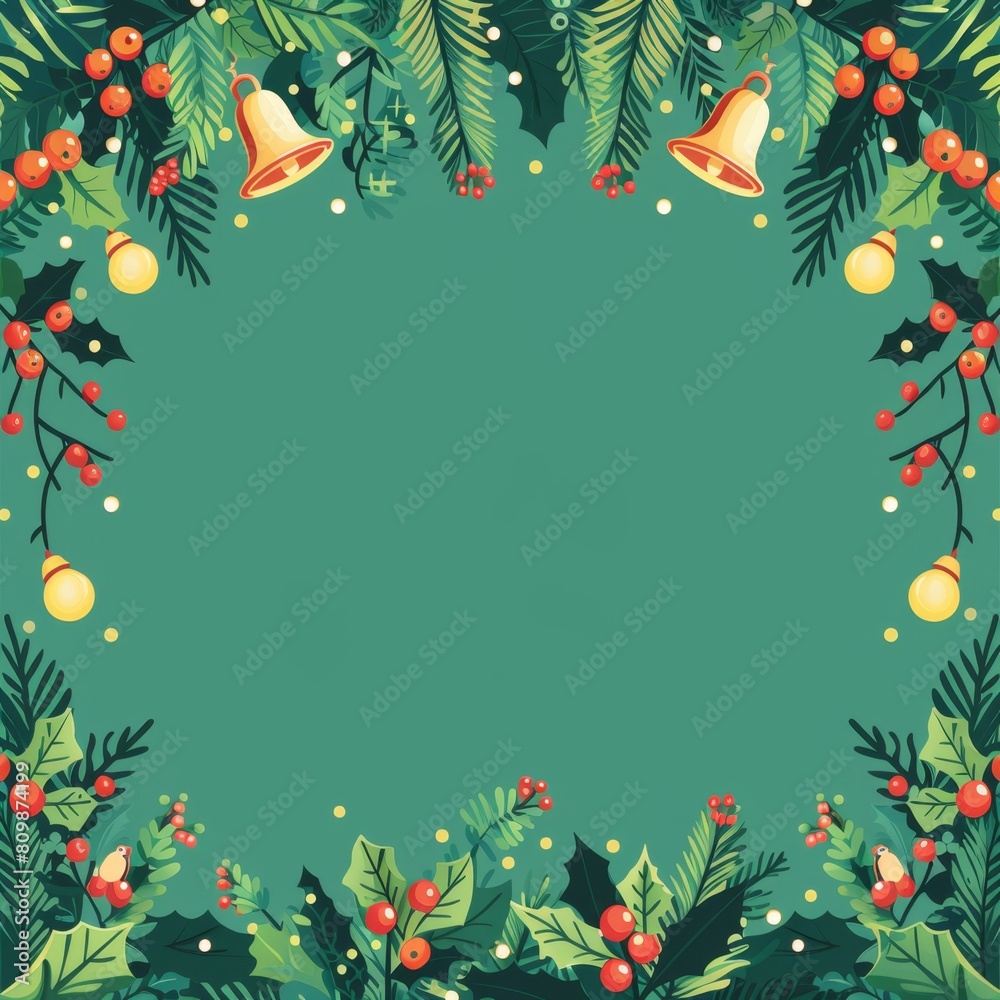 Minimalist Christmas Theme with Holly and Bells Pattern
Minimalist Christmas Theme with Holly and Bells Pattern