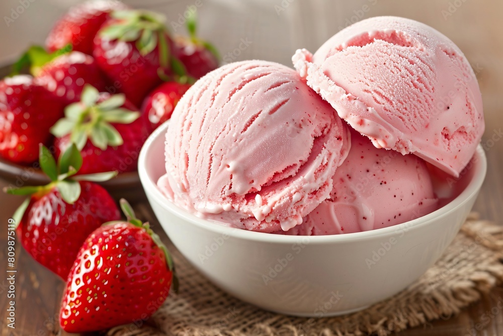 Dive into the delightful world of strawberry ice cream, its creamy texture and sweet aroma enchanting Dive into the delightful world of strawberry ice cream, its creamy texture and sweet aroma enchanting