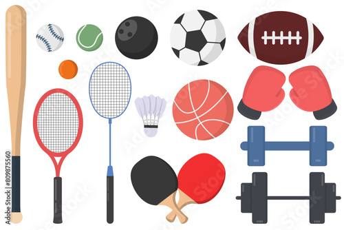 Sports equipment isolated on white background.