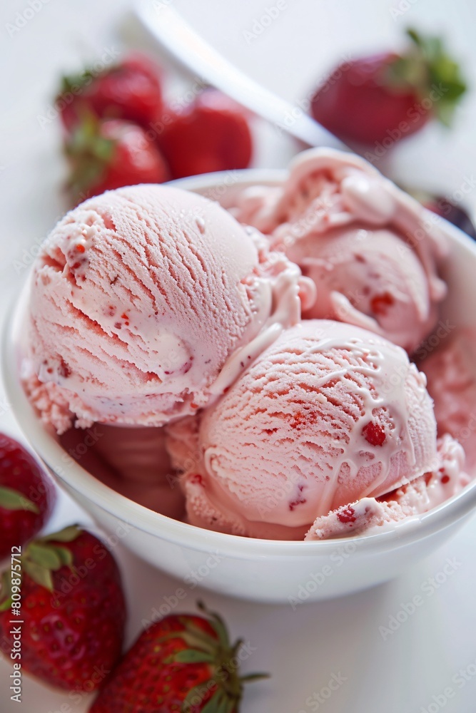 Delve into the indulgent world of strawberry ice cream, its luscious texture and fruity aroma captivating Delve into the indulgent world of strawberry ice cream, its luscious texture and fruity aroma captivating