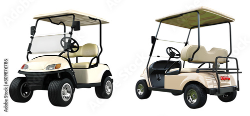 golf cart front and back isolated png transparent background
