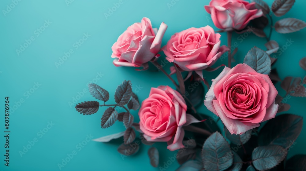 Fototapeta premium Pastel blooms serenade. minimalist floral celebration in soft colors for design projects