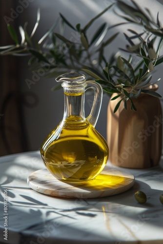 Immerse in the simplicity of olive oil, its clean appearance and gentle shine enchanting, an ideal background option