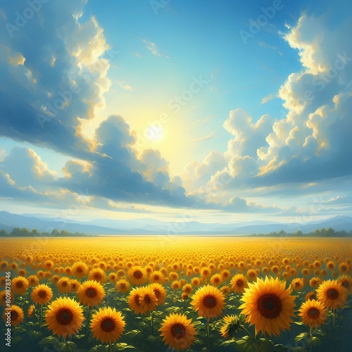  background made of beautiful yellow sunflowers
