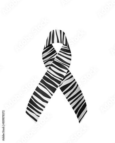 Zebra stripe ribbon black and white pattern awareness for Carcinoid Cancer,  Neuroendocrine tumor, Rare disease, Endocrine Cancer, Ehlers-Danlos Syndrome, Stiff Person Syndrome